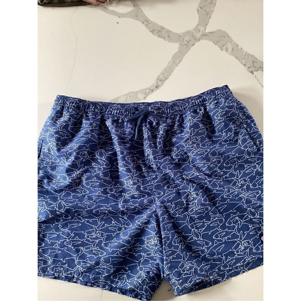 Vineyard Vines Chappy Swim Trunks Sharks Sz XXL Mesh Lining
